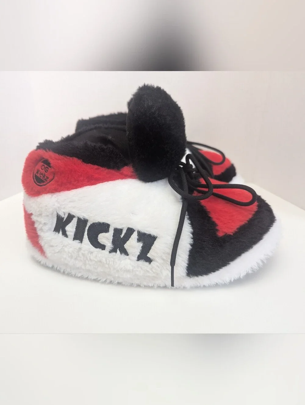Unbranded Plush Sneaker Slippers Bred Red Black White One Size Fits Most